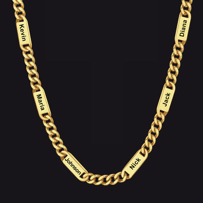 Customized Engraved Cuban Chain Name Link Necklace for