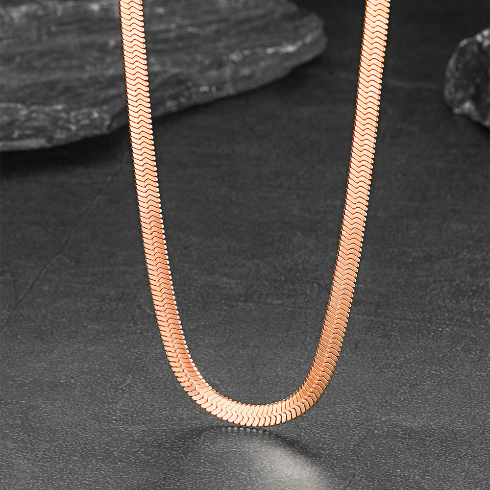 Customized Engraved Herringbone Snake Chain Choker Necklace for