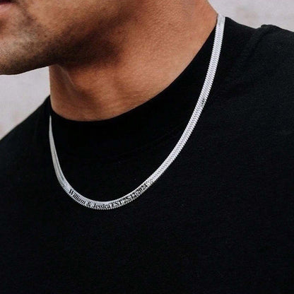 Customized Engraved Herringbone Snake Chain Choker Necklace for