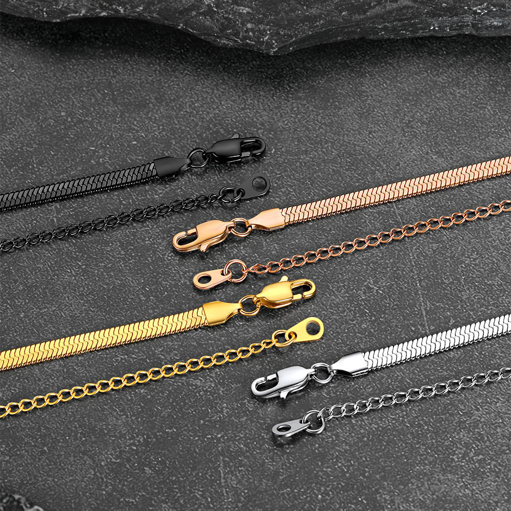 Customized Engraved Name Snake Chain Choker Necklace for