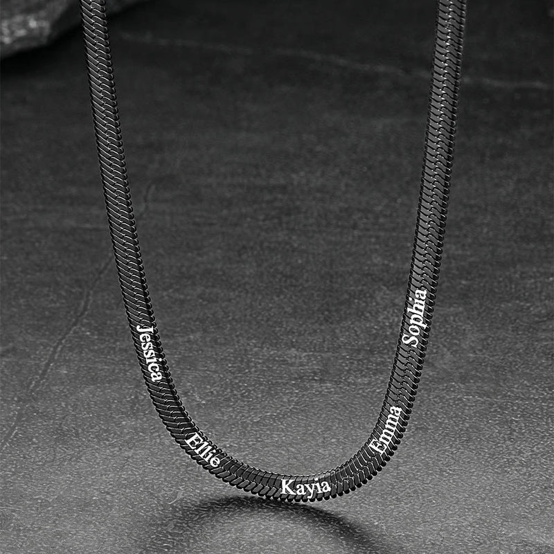 Customized Engraved Name Snake Chain Choker Necklace for