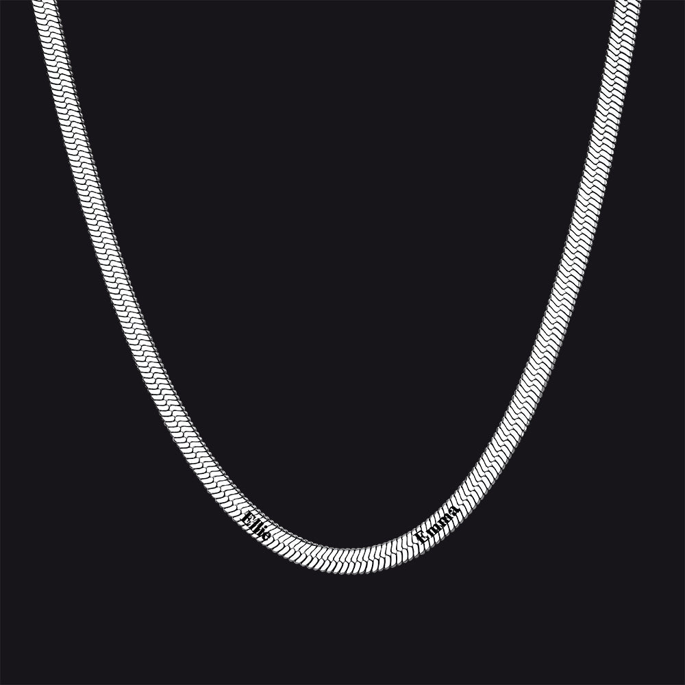 Customized Engraved Name Snake Chain Choker Necklace for