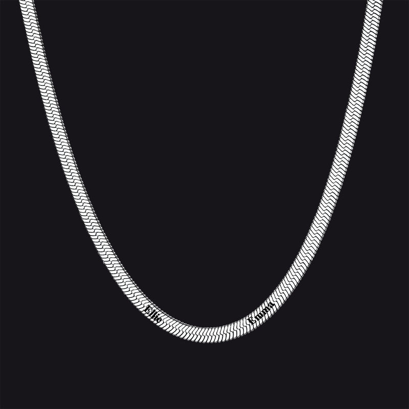 Customized Engraved Name Snake Chain Choker Necklace for