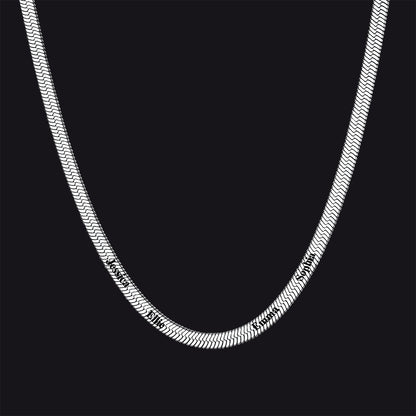 Customized Engraved Name Snake Chain Choker Necklace for