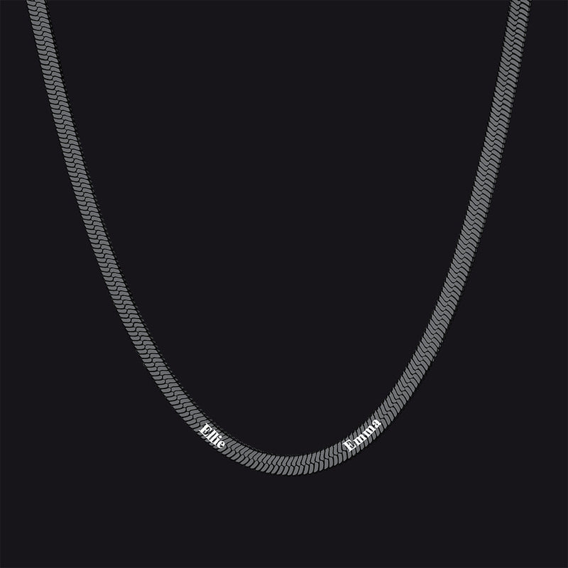 Customized Engraved Name Snake Chain Choker Necklace for
