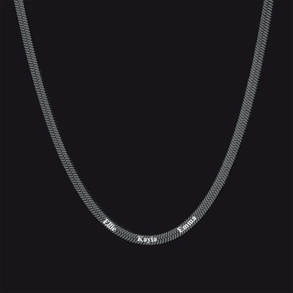 Customized Engraved Name Snake Chain Choker Necklace for