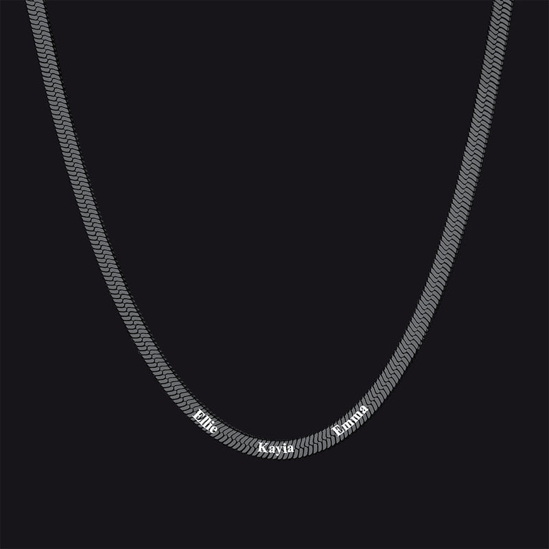 Customized Engraved Name Snake Chain Choker Necklace for