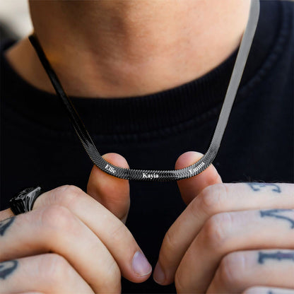 Customized Engraved Name Snake Chain Choker Necklace for