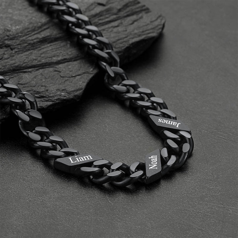 Customized Engraved Name Cuban Link Chain Necklace for , 7/9/12mm Width