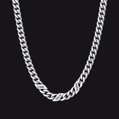 Customized Engraved Name Cuban Link Chain Necklace for , 7/9/12mm Width