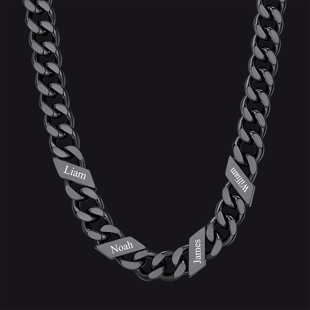 Customized Engraved Name Cuban Link Chain Necklace for , 7/9/12mm Width