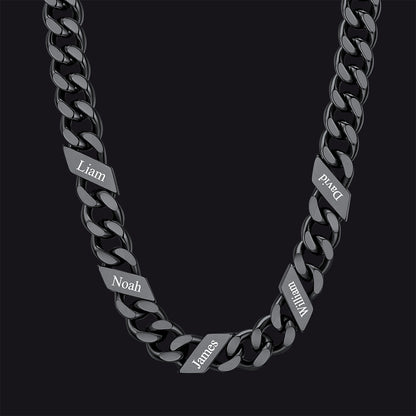 Customized Engraved Name Cuban Link Chain Necklace for , 7/9/12mm Width