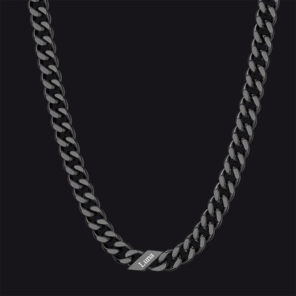 Customized Engraved Name Cuban Link Chain Necklace for , 7/9/12mm Width