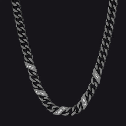 Customized Engraved Name Cuban Link Chain Necklace for , 7/9/12mm Width