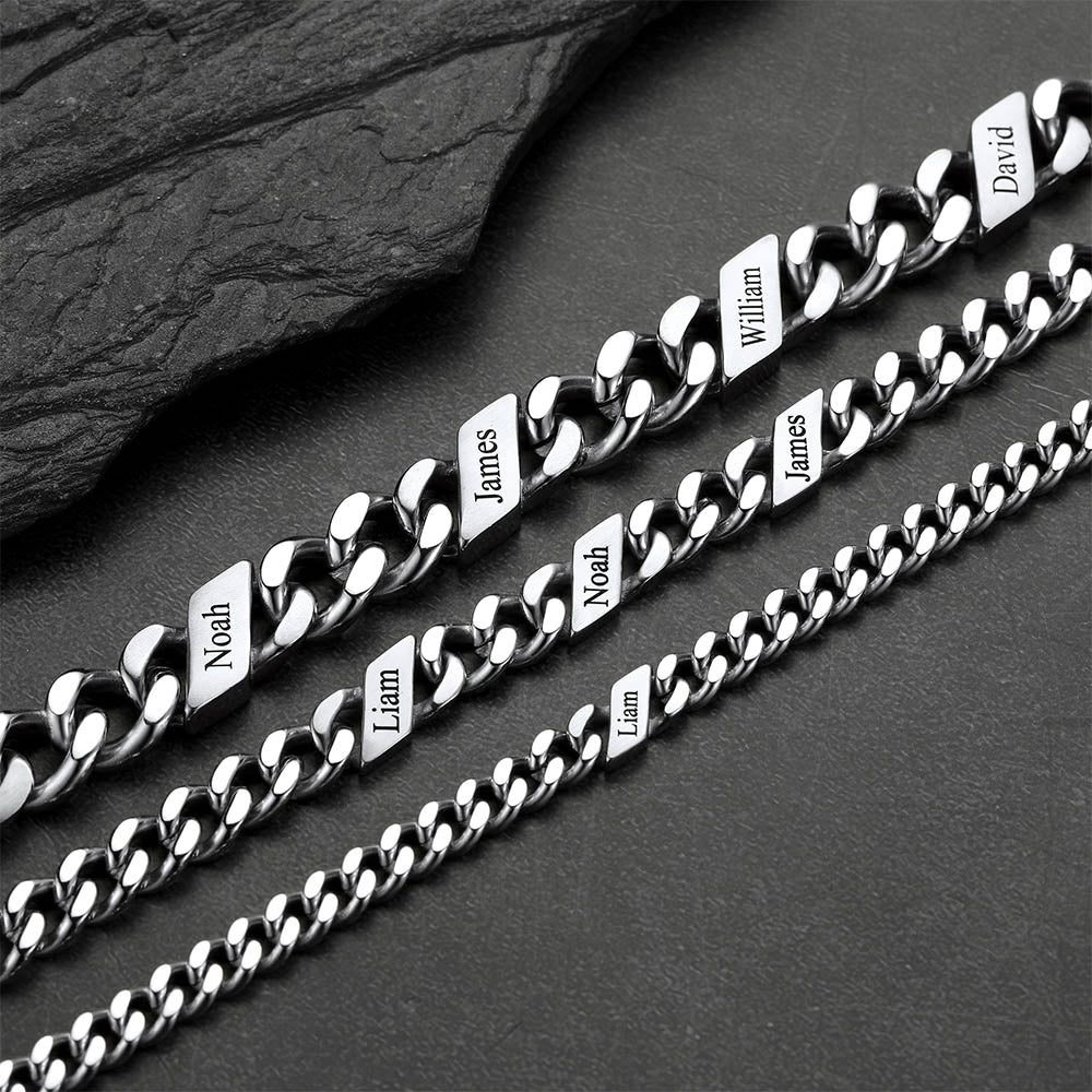 Customized Engraved Name Cuban Link Chain Necklace for , 7/9/12mm Width