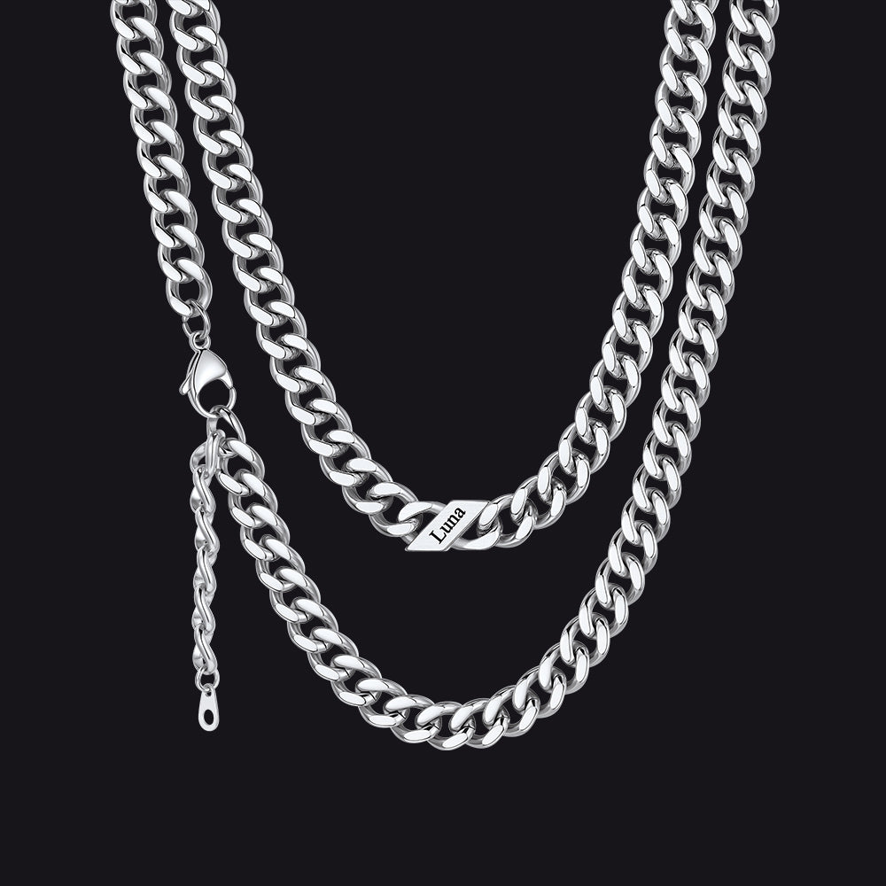 Custom Cuban Link Chains With Names Necklace for , 5/7/9mm Width