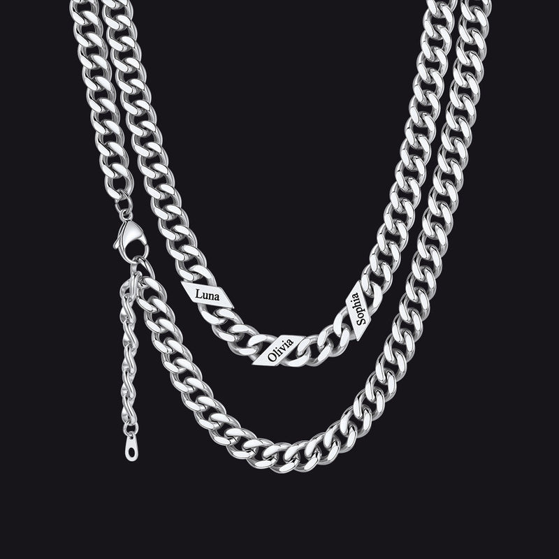 Custom Cuban Link Chains With Names Necklace for , 5/7/9mm Width