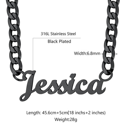 6mm Custom Nameplate Chain & Bracelet Set for