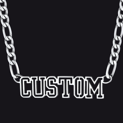 Personalised Nameplate Figaro Chain Necklace for