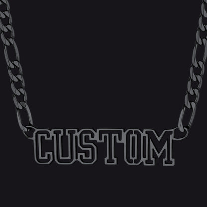 Personalised Nameplate Figaro Chain Necklace for
