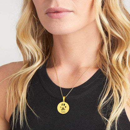 Customized Memorial Photo Pet Fingerprint Necklace for Dog
