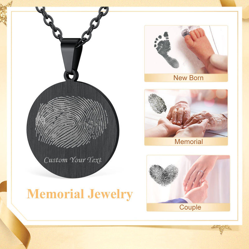 Customized Photo Fingerprint Necklace for
