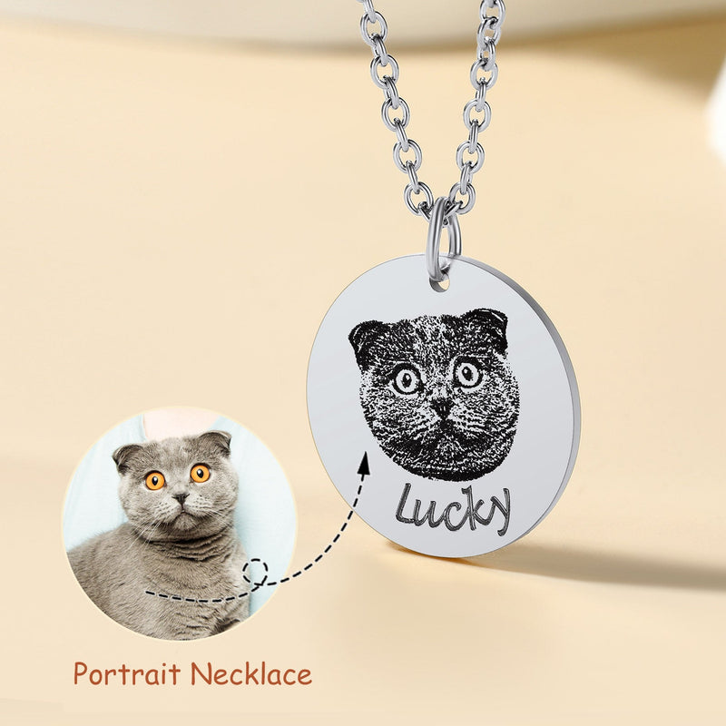 Personalized Pet Portrait Necklace Memorial Gift
