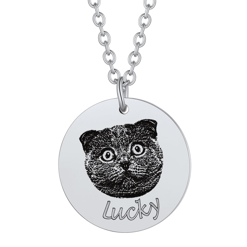 Personalized Pet Portrait Necklace Memorial Gift