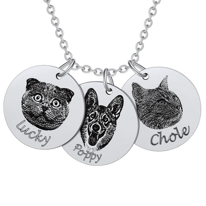 Personalized Pet Portrait Necklace Memorial Gift