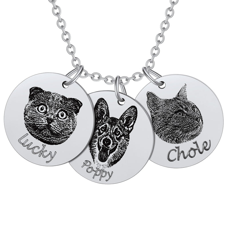 Personalized Pet Portrait Necklace Memorial Gift