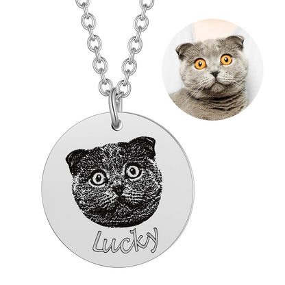 Personalized Pet Portrait Necklace Memorial Gift