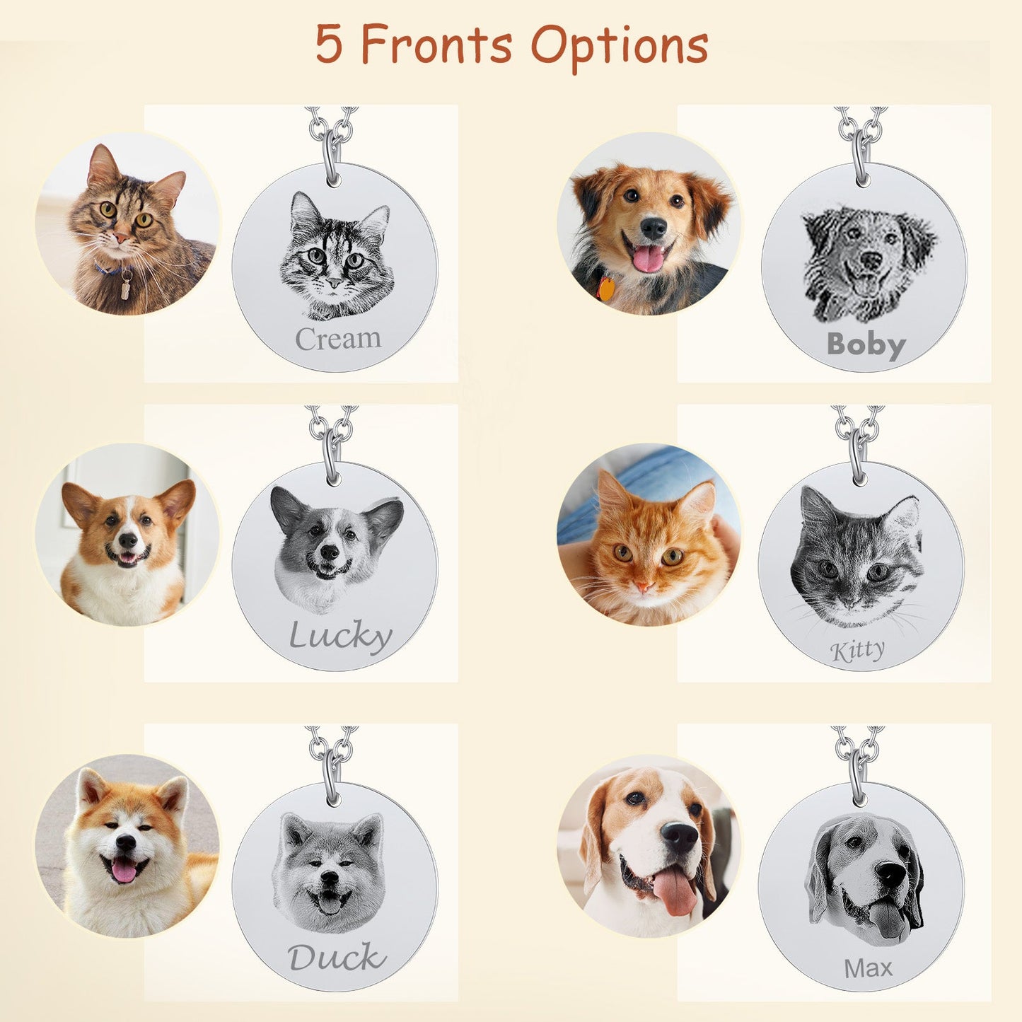 Personalized Pet Portrait Necklace Memorial Gift