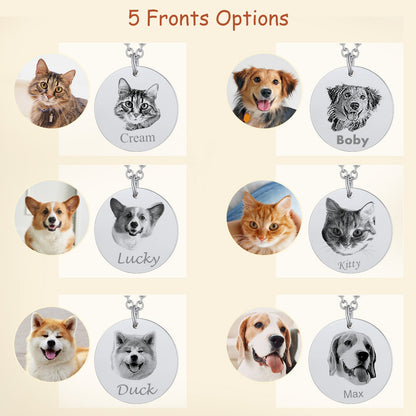 Personalized Pet Portrait Necklace Memorial Gift