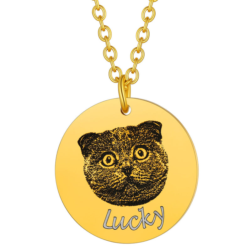 Personalized Pet Portrait Necklace Memorial Gift