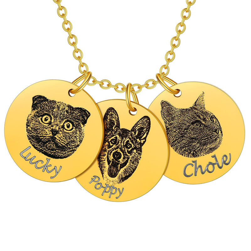 Personalized Pet Portrait Necklace Memorial Gift