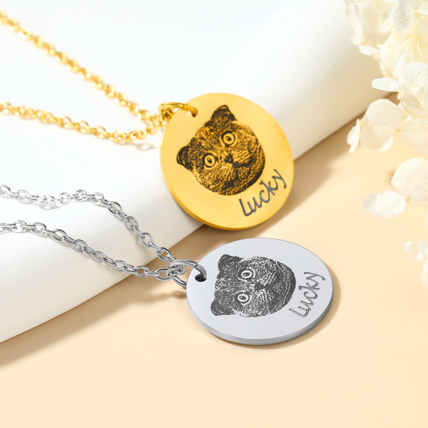 Personalized Pet Portrait Necklace Memorial Gift