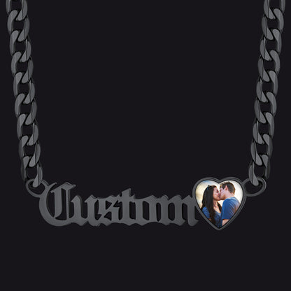Customized Nameplate Cuban Chain Necklace With Picture Gift for