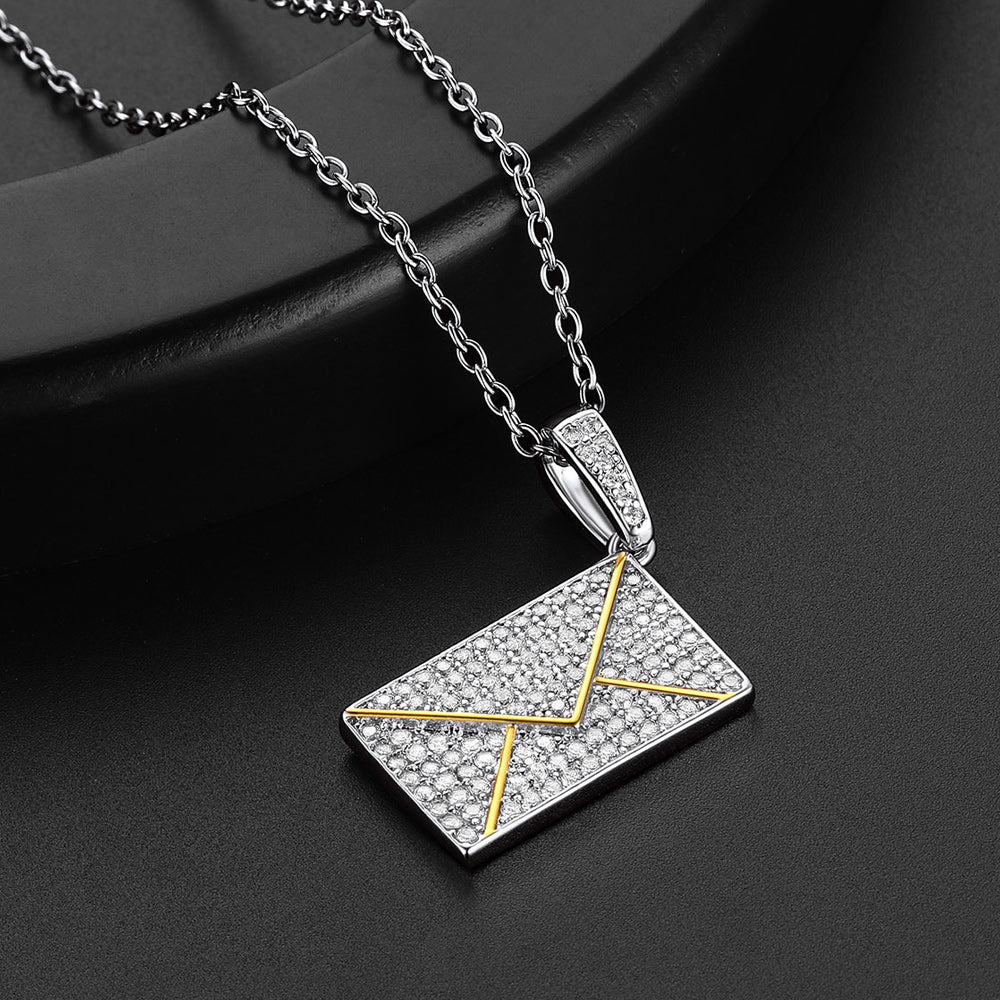 Persoanlised Picture Envelop Love Letter Necklace for With Cz Gifts