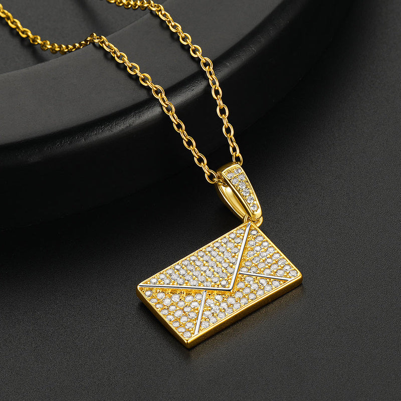 Persoanlised Picture Envelop Love Letter Necklace for With Cz Gifts