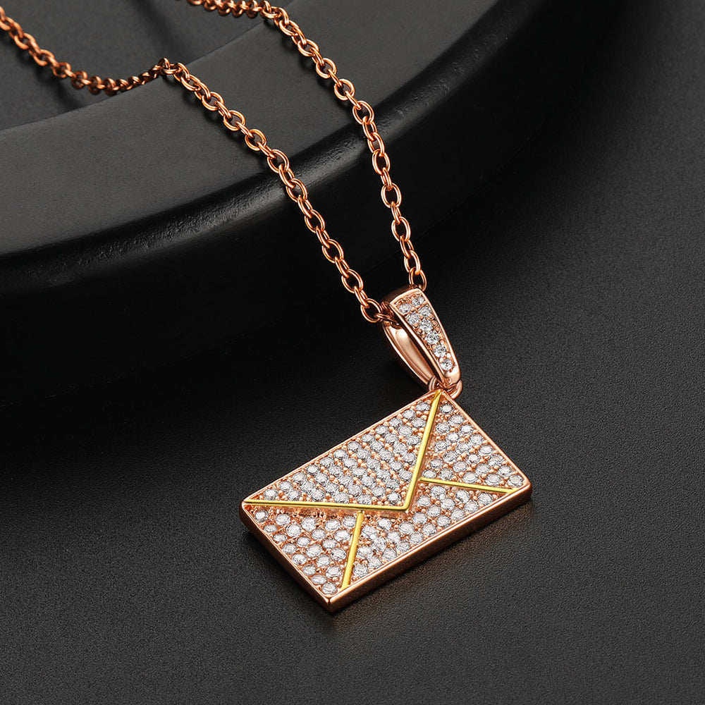 Persoanlised Picture Envelop Love Letter Necklace for With Cz Gifts