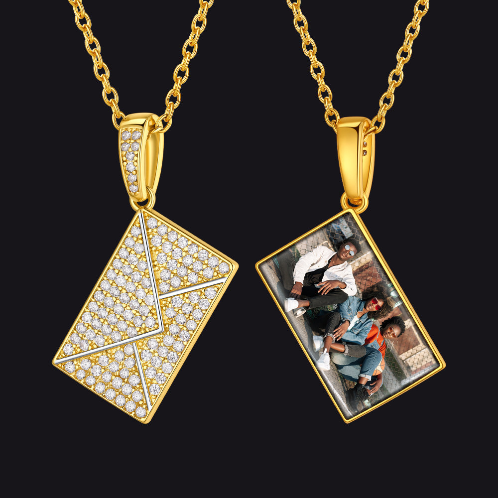 Persoanlised Picture Envelop Love Letter Necklace for With Cz Gifts