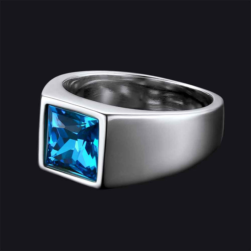 Minimalist Birthstone Gemstone Band Ring for