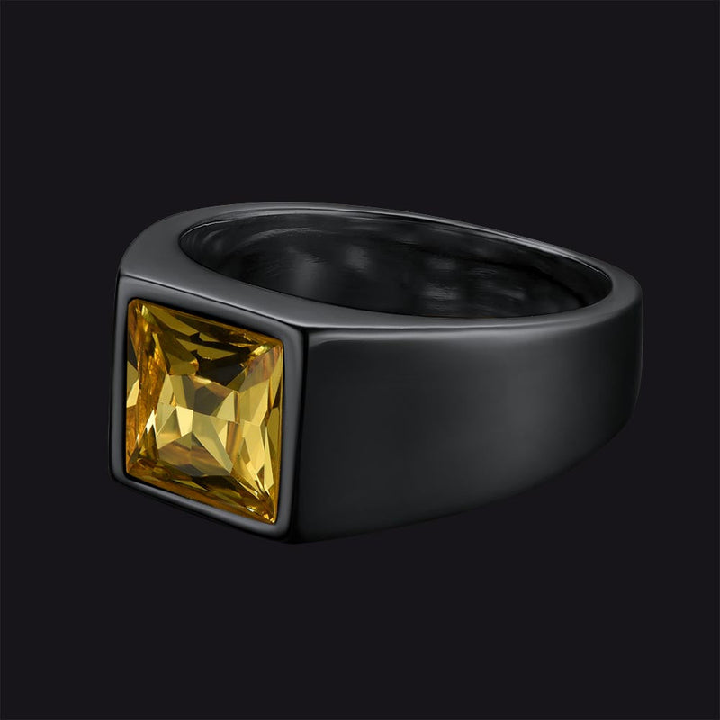 Minimalist Birthstone Gemstone Band Ring for
