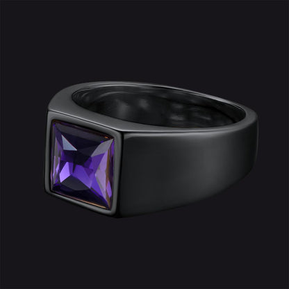 Minimalist Birthstone Gemstone Band Ring for