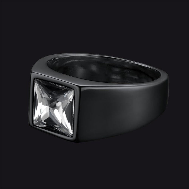 Minimalist Birthstone Gemstone Band Ring for