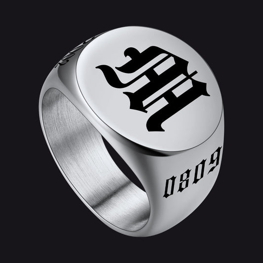 Engraved Name Custom Signet Rings for