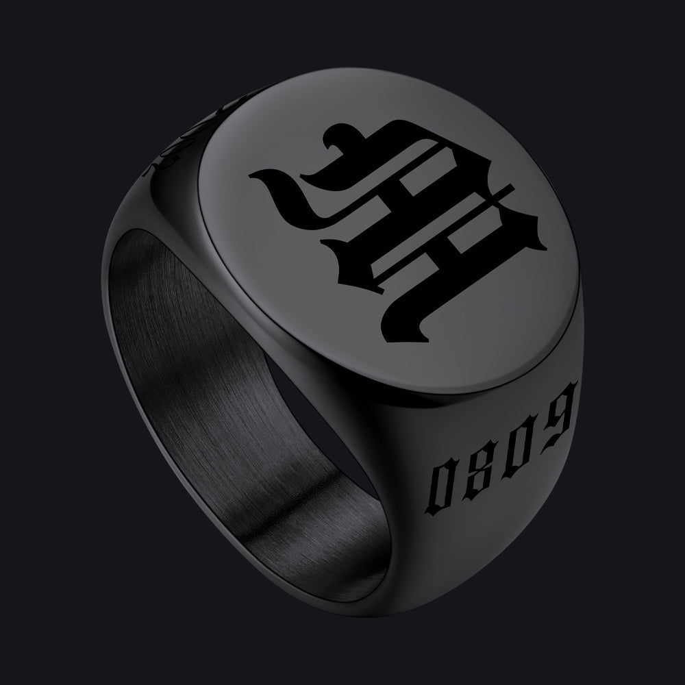 Engraved Name Custom Signet Rings for