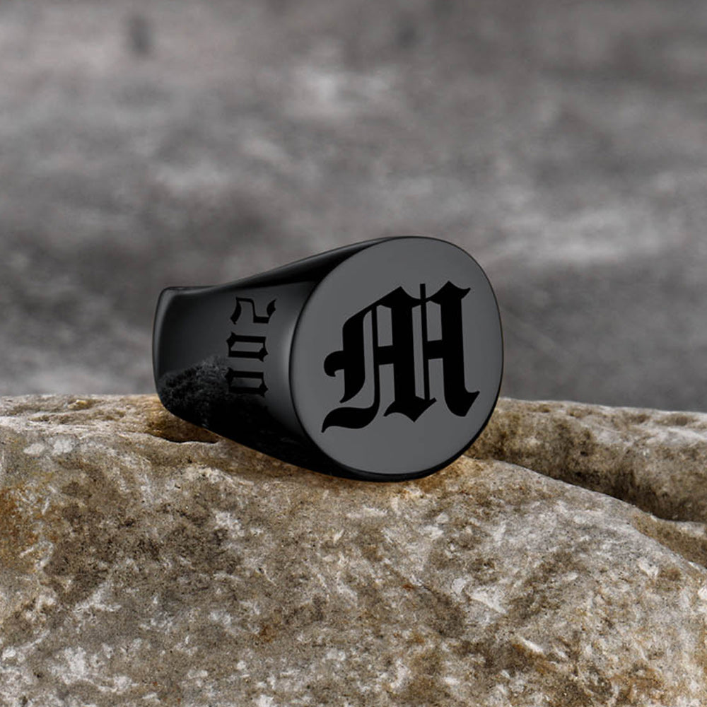 Engraved Name Custom Signet Rings for