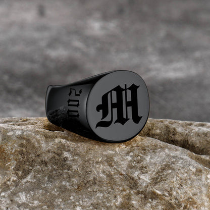Engraved Name Custom Signet Rings for