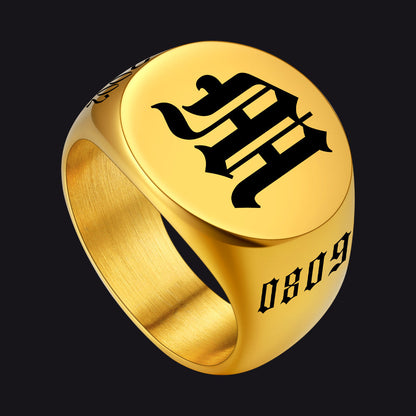 Engraved Name Custom Signet Rings for